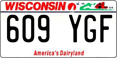 WI license plate 609YGF