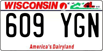 WI license plate 609YGN