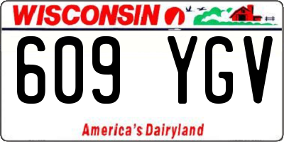 WI license plate 609YGV