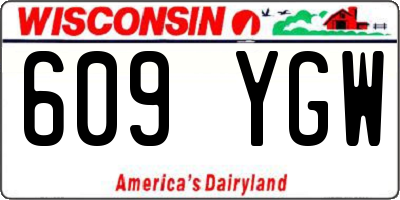 WI license plate 609YGW