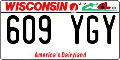 WI license plate 609YGY