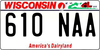WI license plate 610NAA