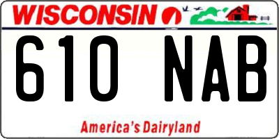WI license plate 610NAB