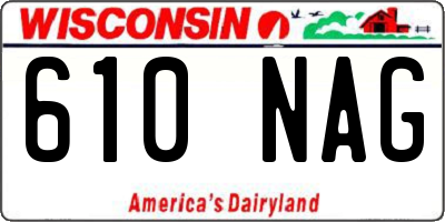 WI license plate 610NAG