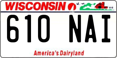 WI license plate 610NAI