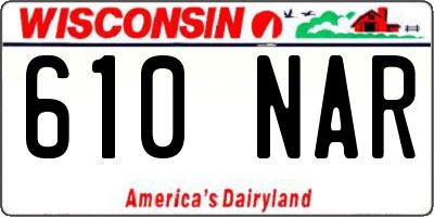 WI license plate 610NAR