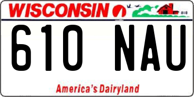 WI license plate 610NAU