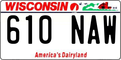 WI license plate 610NAW