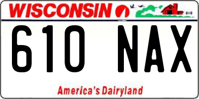 WI license plate 610NAX
