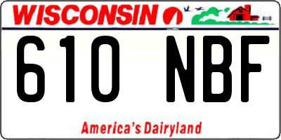 WI license plate 610NBF