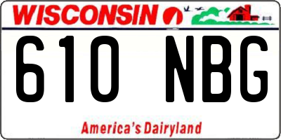 WI license plate 610NBG