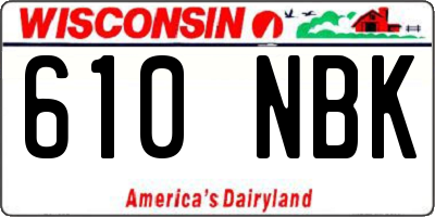 WI license plate 610NBK