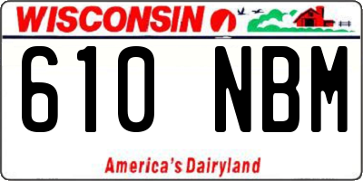 WI license plate 610NBM