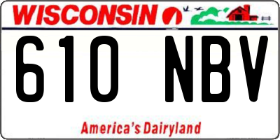WI license plate 610NBV