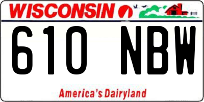 WI license plate 610NBW