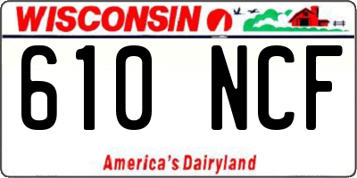 WI license plate 610NCF