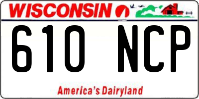 WI license plate 610NCP