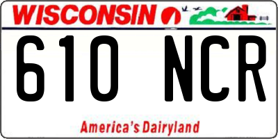 WI license plate 610NCR