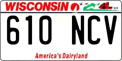 WI license plate 610NCV