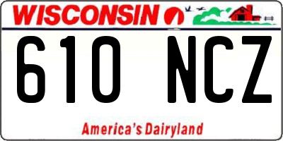 WI license plate 610NCZ