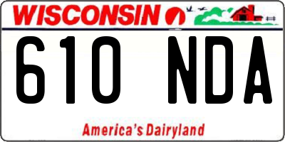 WI license plate 610NDA