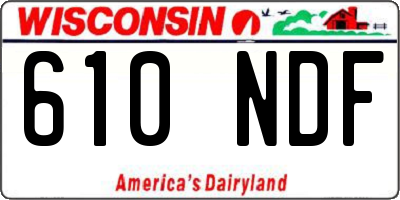 WI license plate 610NDF