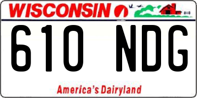 WI license plate 610NDG