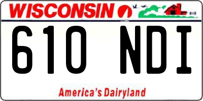 WI license plate 610NDI