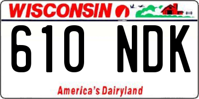 WI license plate 610NDK