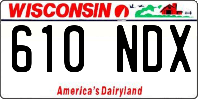 WI license plate 610NDX