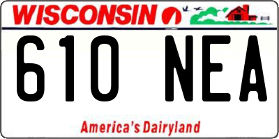 WI license plate 610NEA