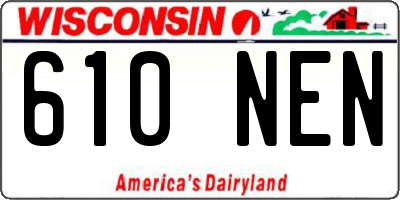 WI license plate 610NEN