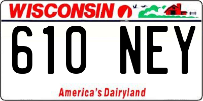 WI license plate 610NEY