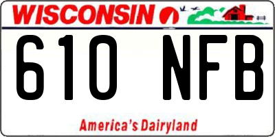 WI license plate 610NFB