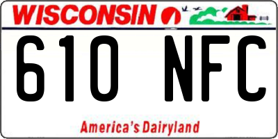 WI license plate 610NFC