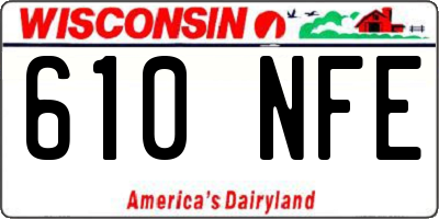 WI license plate 610NFE