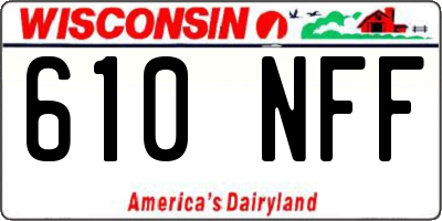 WI license plate 610NFF