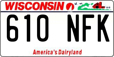 WI license plate 610NFK
