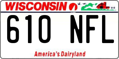 WI license plate 610NFL
