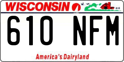 WI license plate 610NFM