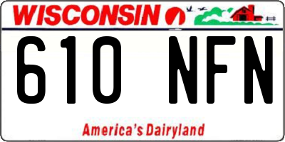 WI license plate 610NFN