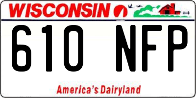 WI license plate 610NFP