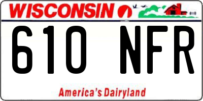 WI license plate 610NFR