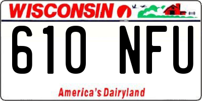 WI license plate 610NFU