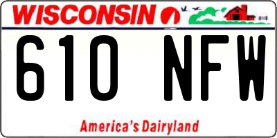 WI license plate 610NFW