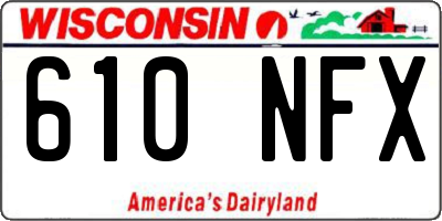WI license plate 610NFX