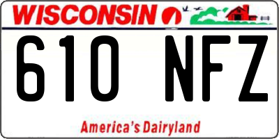 WI license plate 610NFZ