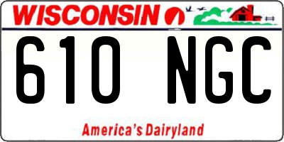 WI license plate 610NGC