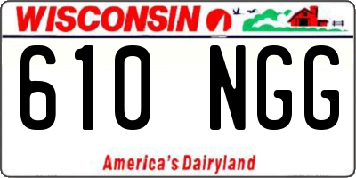 WI license plate 610NGG