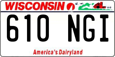 WI license plate 610NGI